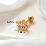 Gold color / 1 Piece Simple Series Classic Eye Copper  Gold Color Material Zircon Women's Stud Earrings Picture4